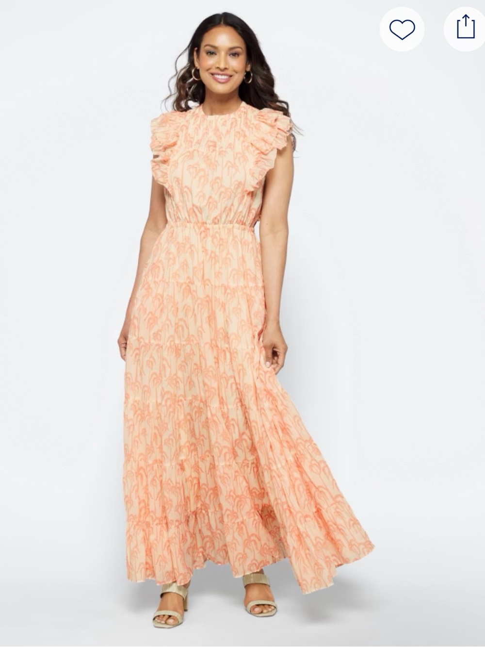 Scotch & Soda Palm Printed Organic Maxi Voile Dress